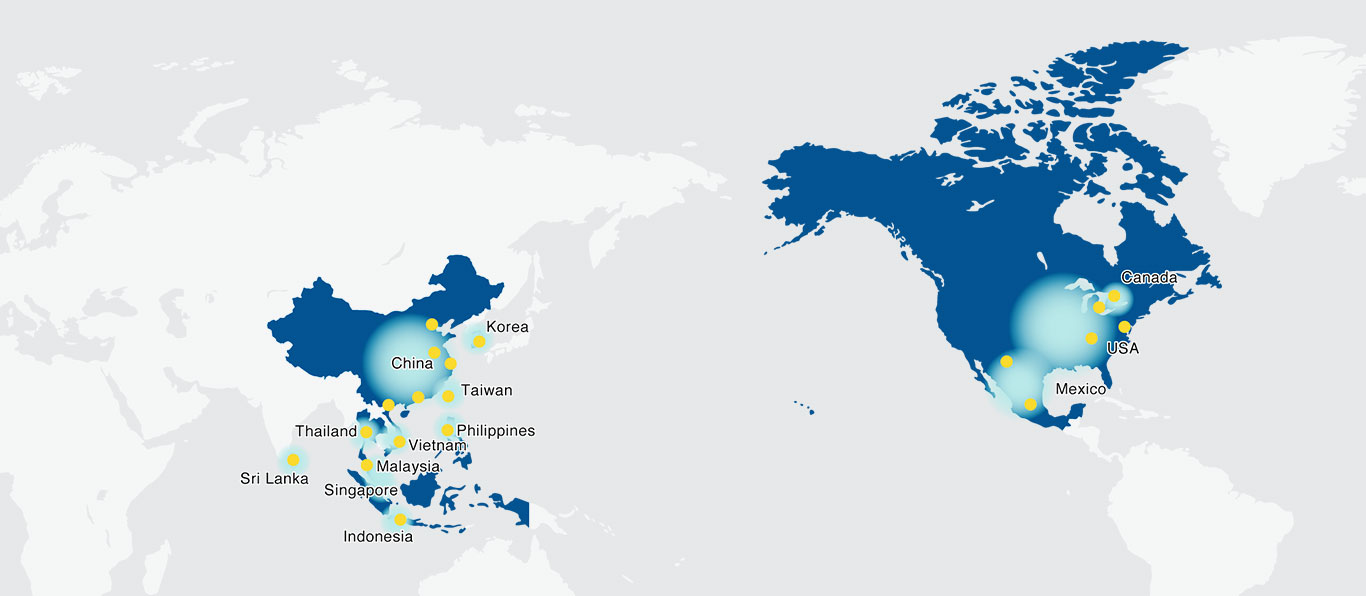 Sản phẩm nệm INOAC có độ phủ sóng tại nhiều quốc gia trên thế giới 